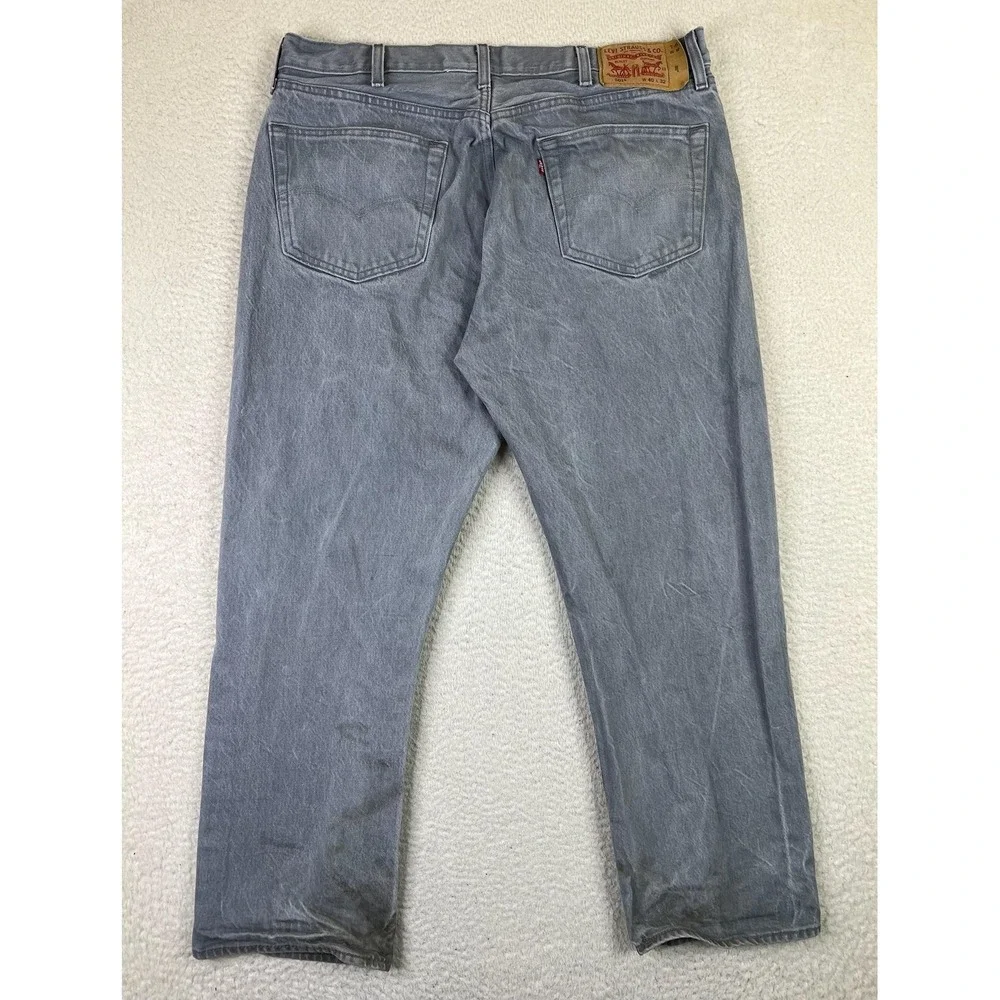 Levis‎ 501 Jeans Mens 40x32 (Fits 38x29) Gray Button Fly Denim Straight Leg